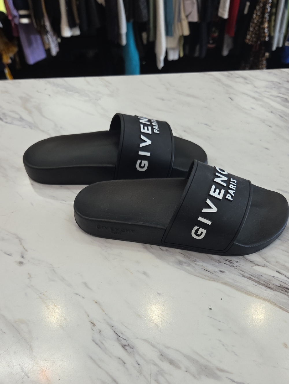 Givenchy Black Logo Slide Sandals
